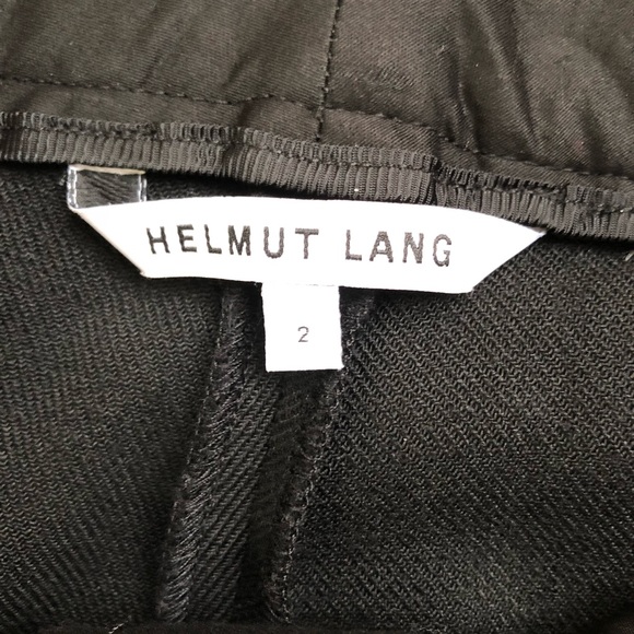 Helmut Lang Black Cropped Double Woven Wool Blend Pants - Picture 4 of 9